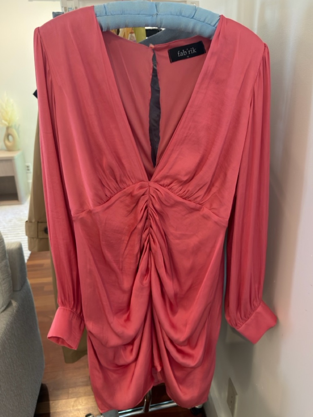 fab'rik Coral Ruched mini dress